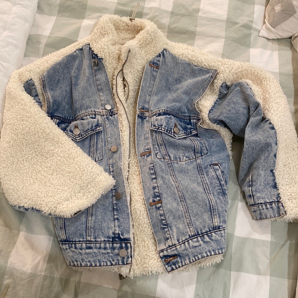 Blank NYC Denim Sherpa Jacket